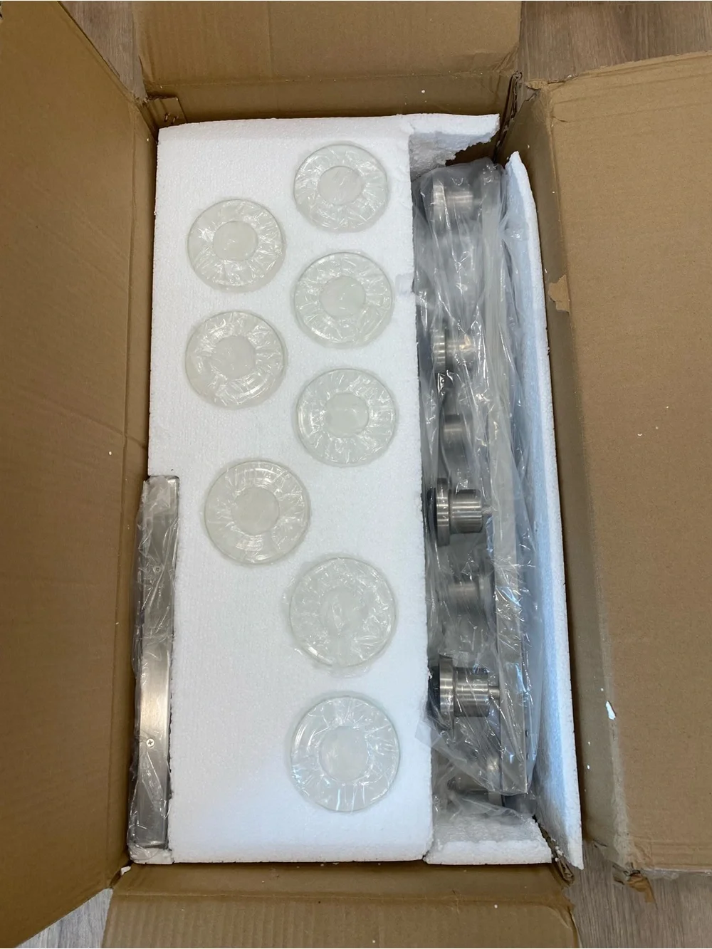 New 51” Brushed Nickel 8-Light Bathroom Vanity Light